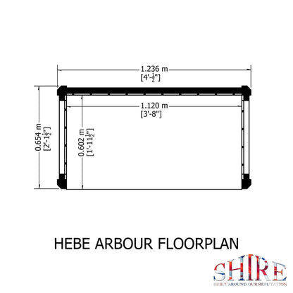 Shire Hebe Pressure Treated Garden Arbour 5' x 3'