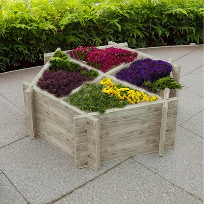 Garden Planter Hexagonal Larch 4 Section Blue Grey by Shire - 1m