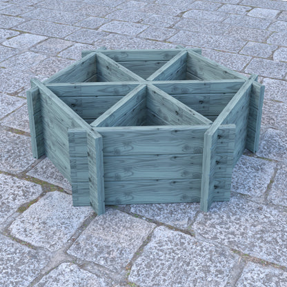 Garden Planter Hexagonal Larch 6 Section Blue Grey by Shire - 1m