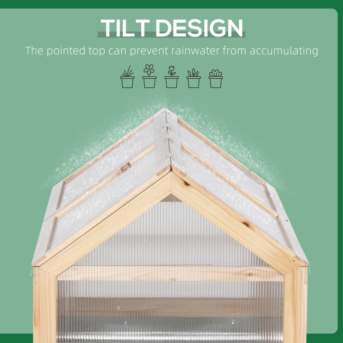 Outsunny Raised Garden Bed with Greenhouse Top