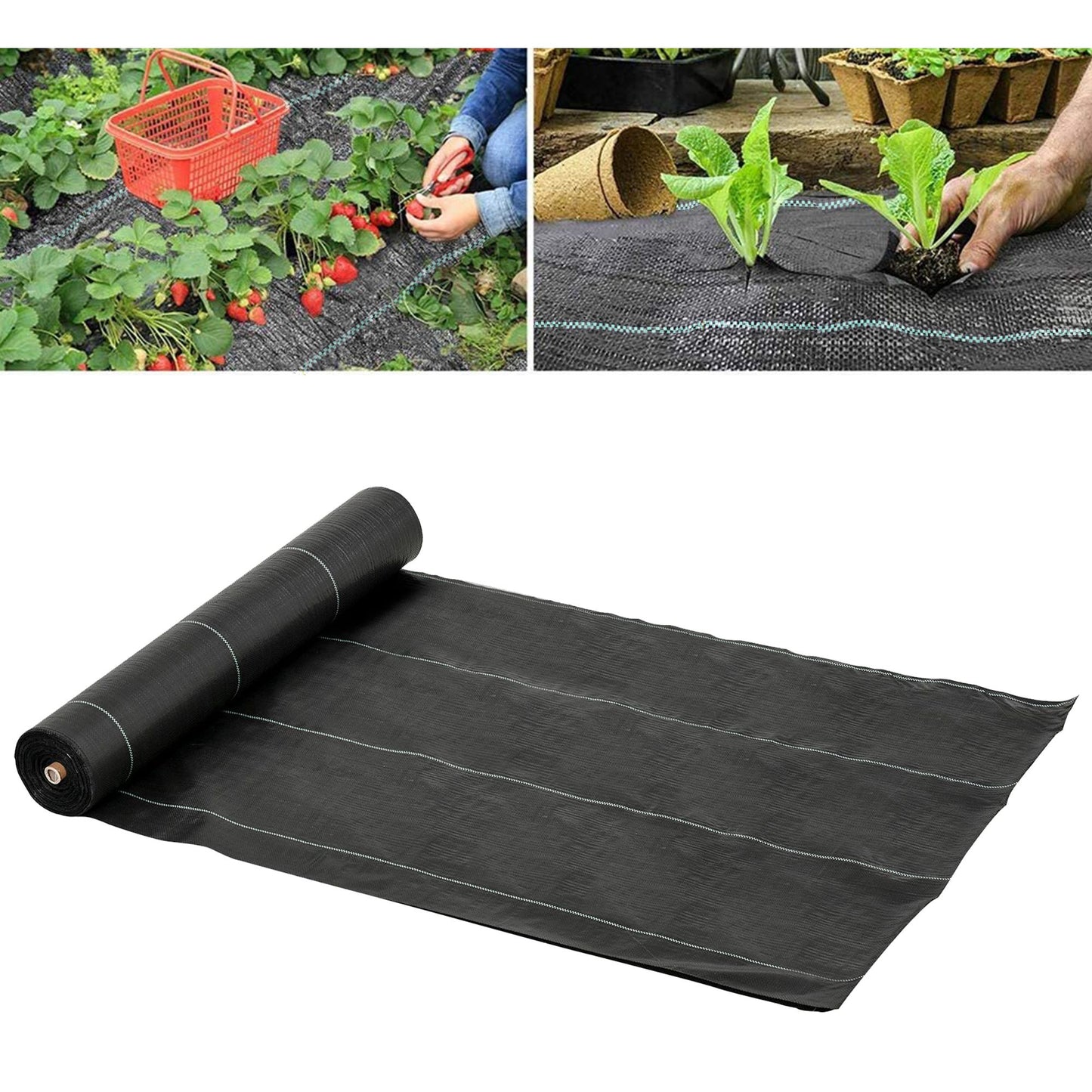 Outsunny 2x50m Gardener Premium Weed Barrier Landscape Fabric Durable & Heavy-Duty Weed Block Gardening Mat