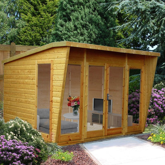 Shire Highclere 10' 5" x 9' 10" Pent Summerhouse - Premium Dip Treated Shiplap