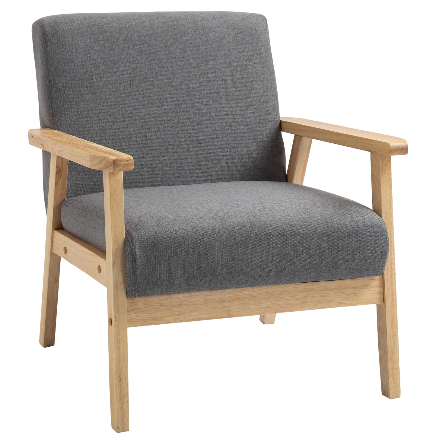 Homcom Minimalistic Wooden Frame Accent Chair