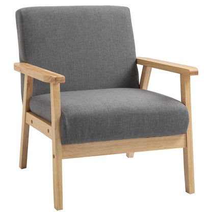 Homcom Minimalistic Wooden Frame Accent Chair