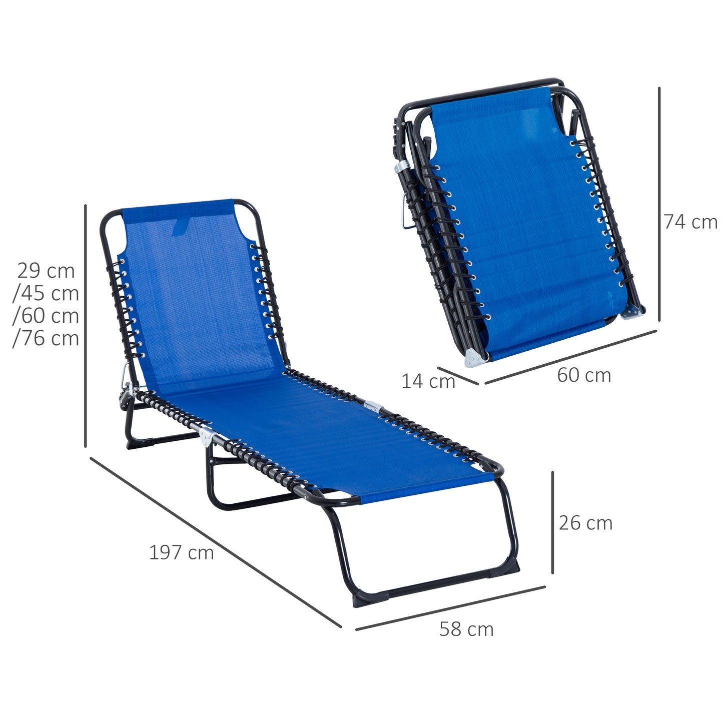 Outsunny Foldable Sun Lounger