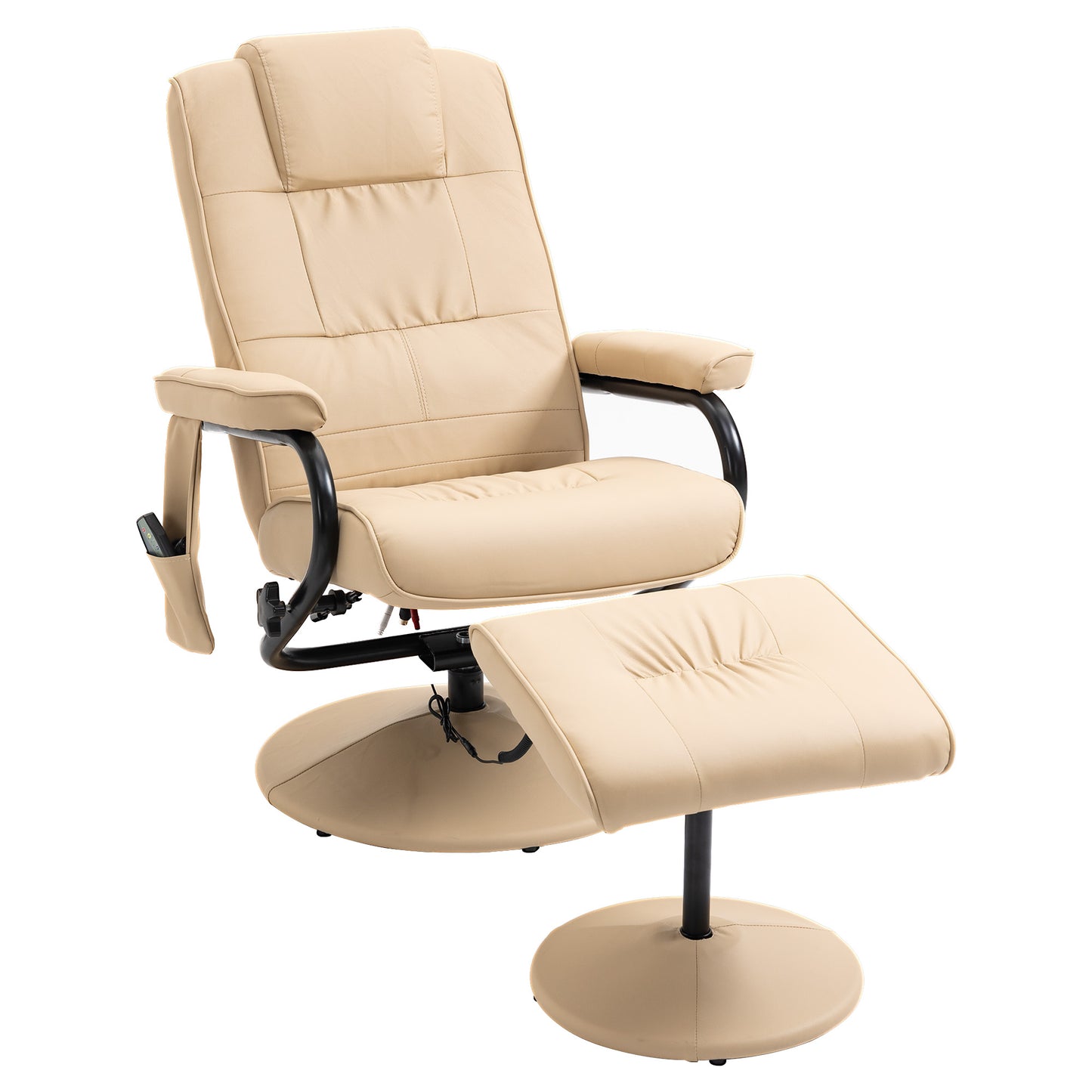 Homcom Manual Sofa Reclining Armchair PU Leather Massage Recliner Chair and Ottoman