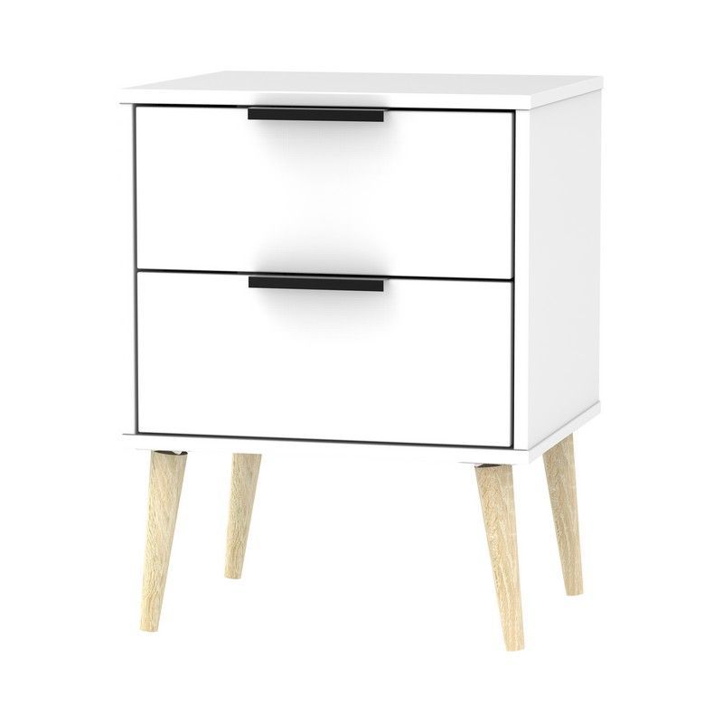 Drayton Side Table White 2 Drawers