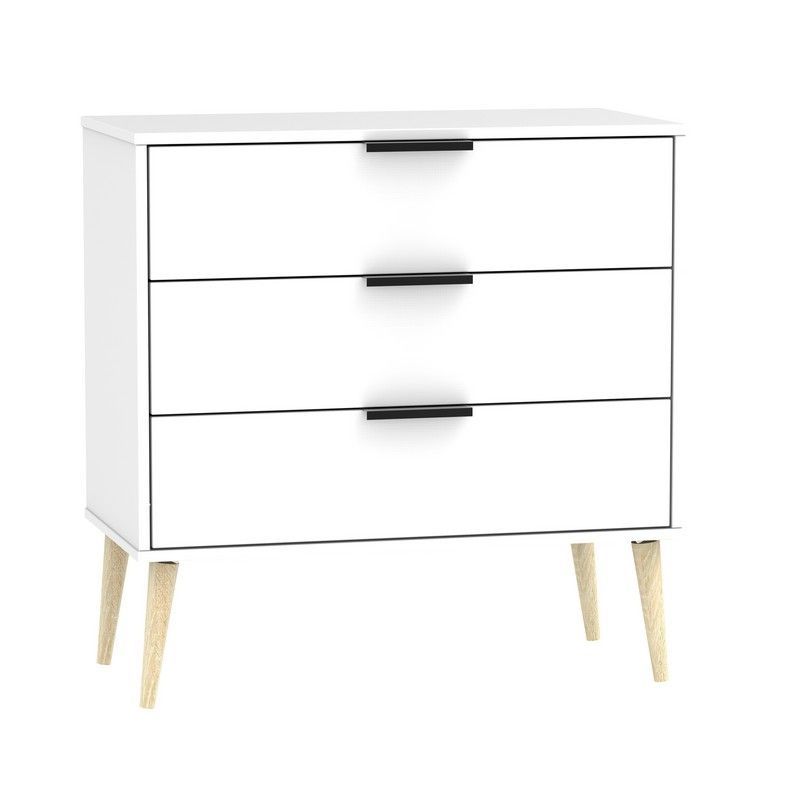 Drayton Chest of Drawers White 3 Drawers