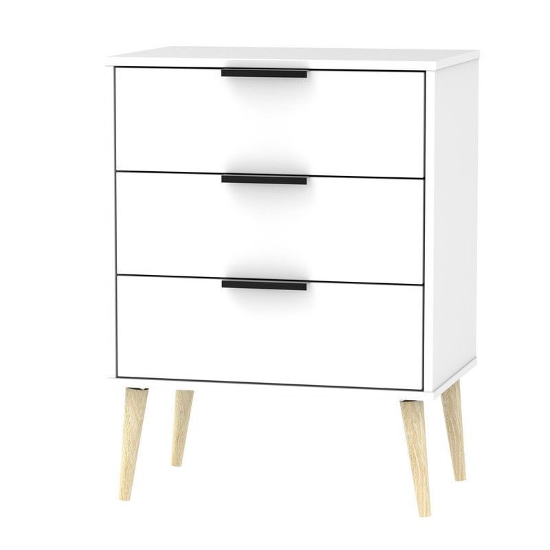 Drayton Midi Chest of Drawers White 3 Drawers