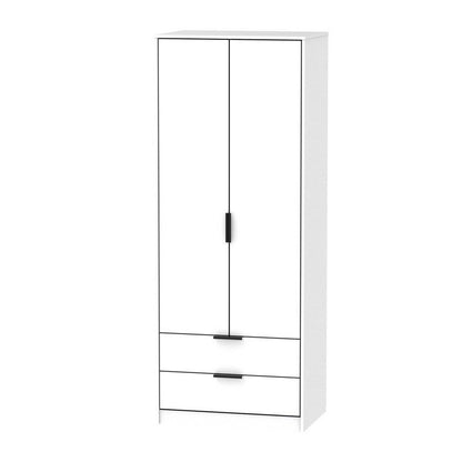 Drayton Tall Wardrobe White 2 Doors 2 Drawers