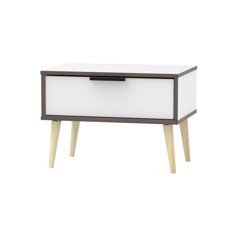 Drayton Side Table Natural & White 1 Drawer