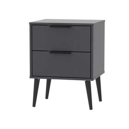 Drayton Side Table Black 2 Drawers