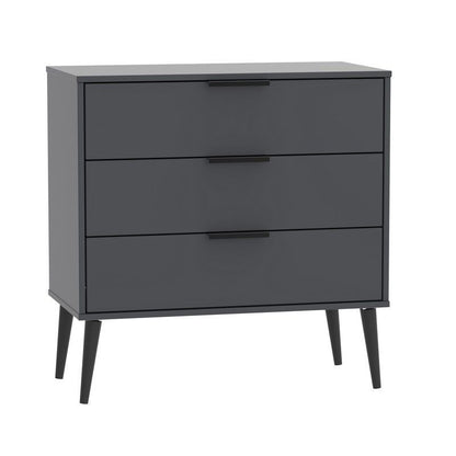 Drayton Chest of Drawers Black 3 Drawers