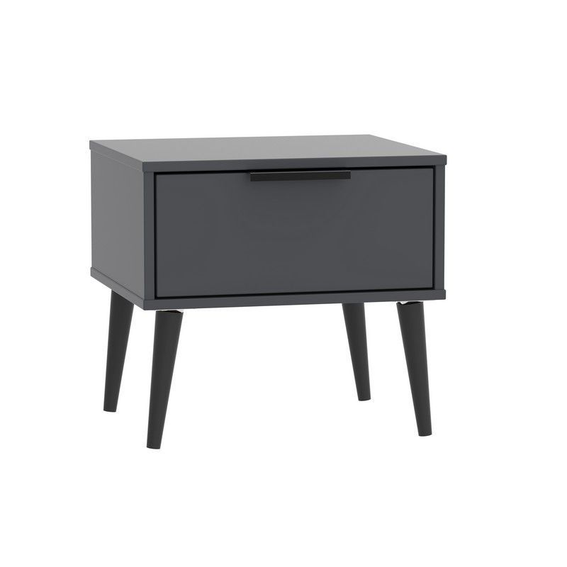 Drayton Side Table Black 1 Drawer