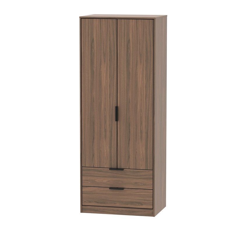 Drayton Tall Wardrobe Brown 2 Doors 2 Drawers