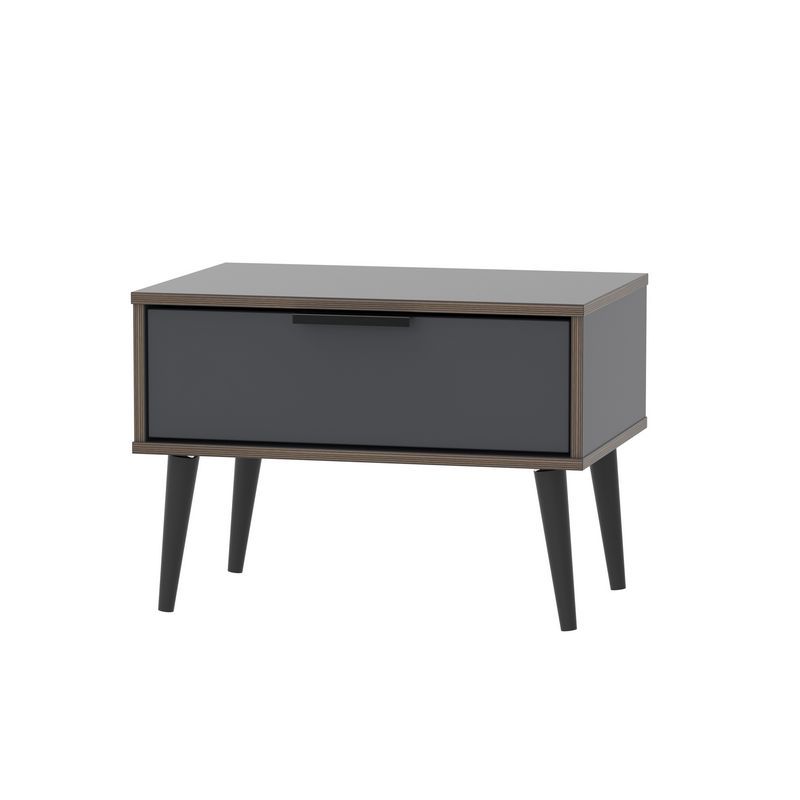 Drayton Side Table Natural & Black 1 Drawer