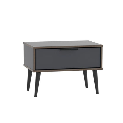 Drayton Side Table Natural & Black 1 Drawer