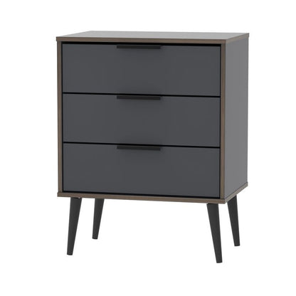 Drayton Chest of Drawers Natural & Black 3 Drawers