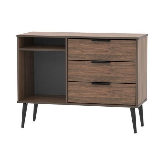 Drayton TV Unit Dark Brown 2 Shelves 3 Drawers