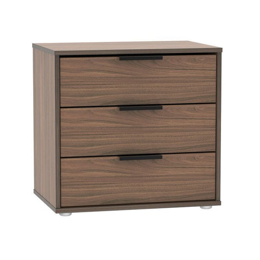 Drayton Chest of Drawers Dark Brown 3 Drawers