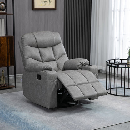 Homcom Faux Leather Reclining Armchair - Grey