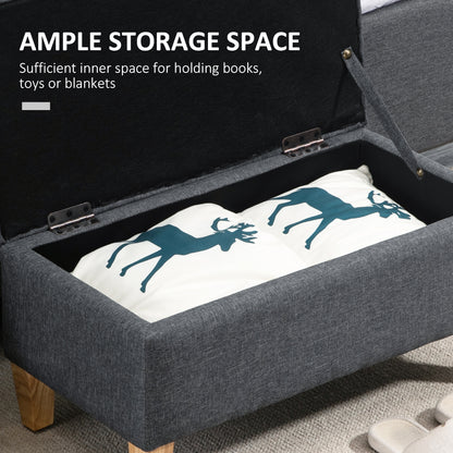 Homcom Linen-Look Storage Ottoman