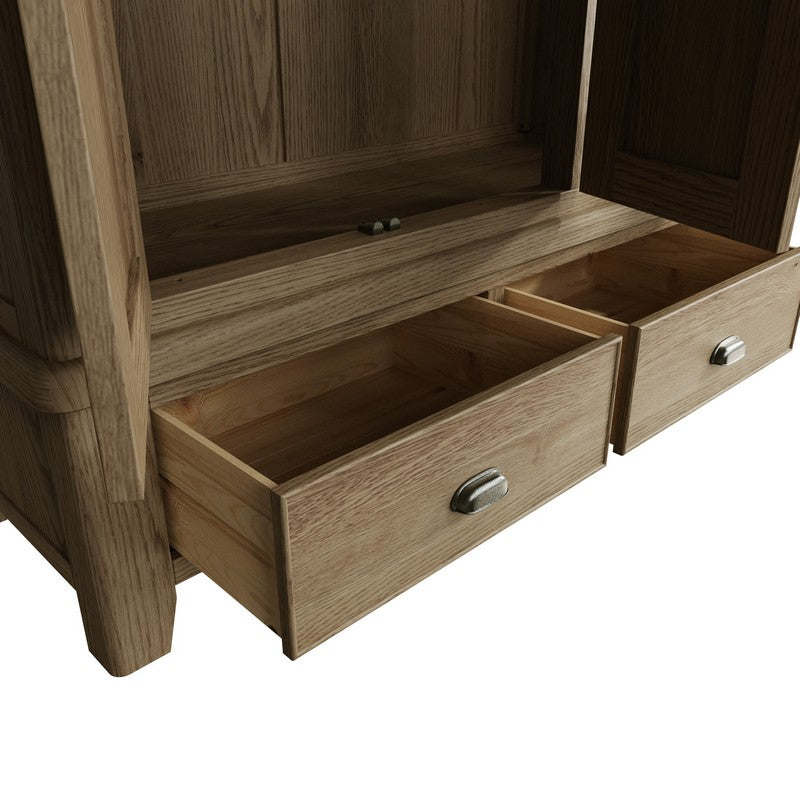 Bondi Tall Wardrobe Oak Natural 3 Doors 2 Drawers