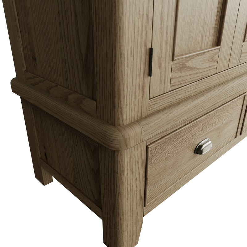 Bondi Tall Wardrobe Oak Natural 3 Doors 2 Drawers