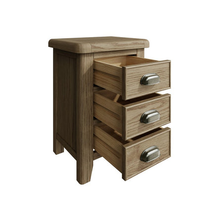 Bondi Bedside Table Oak Natural 3 Drawers