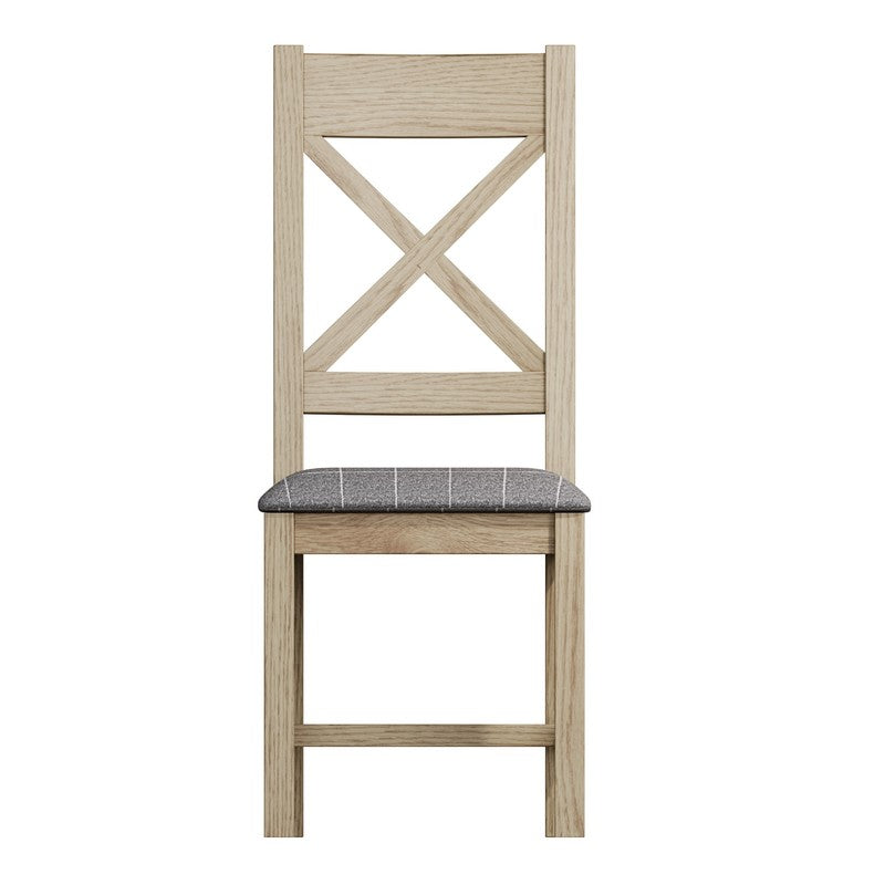 Pair of Bondi Cross Back Dining Chairs Oak Grey