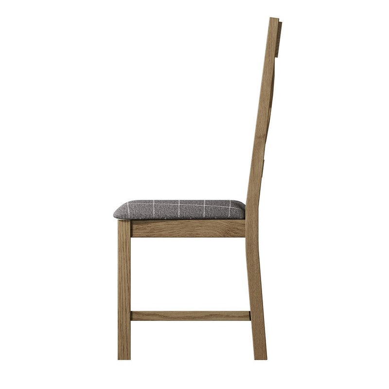 Pair of Bondi Cross Back Dining Chairs Oak Grey