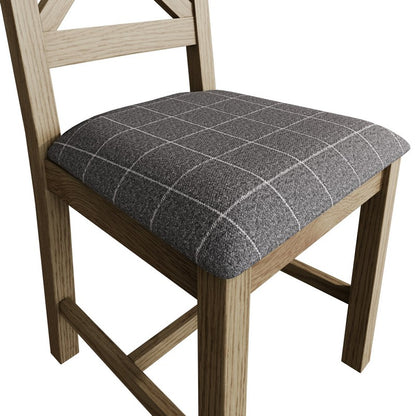 Pair of Bondi Cross Back Dining Chairs Oak Grey