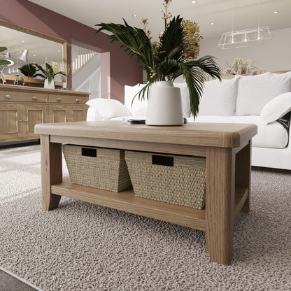 Bondi Coffee Table Oak Natural 1 Shelf