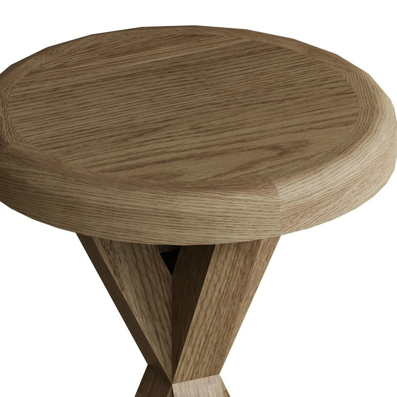 Bondi Circular Side Table Oak Natural