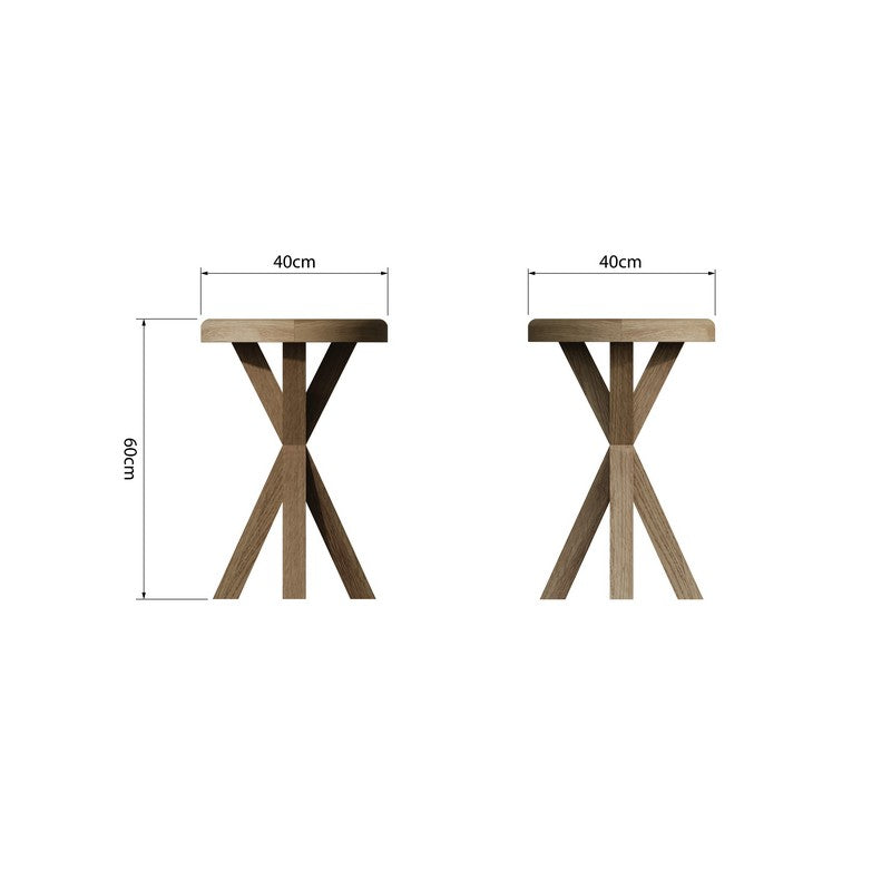 Bondi Circular Side Table Oak Natural