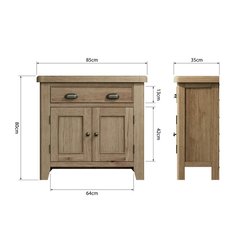 Bondi Sideboard Oak Natural 2 Doors 2 Shelves 1 Drawer