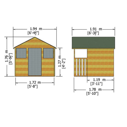 Shire Hobby 6' 5" x 6' 2" Apex Children's Playhouse - Premium Dip Treated Shiplap