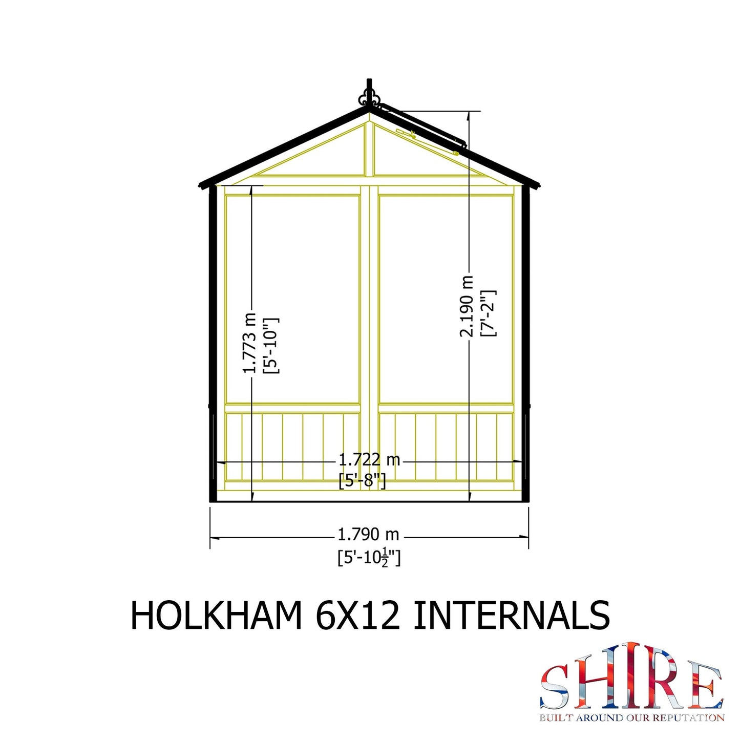 Shire Holkham 11' 8" x 6' 2" Apex Greenhouse - Premium Coated