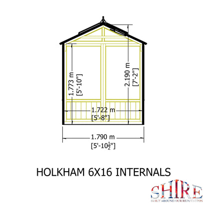 Shire Holkham 15' 7" x 6' 2" Apex Greenhouse - Premium Coated