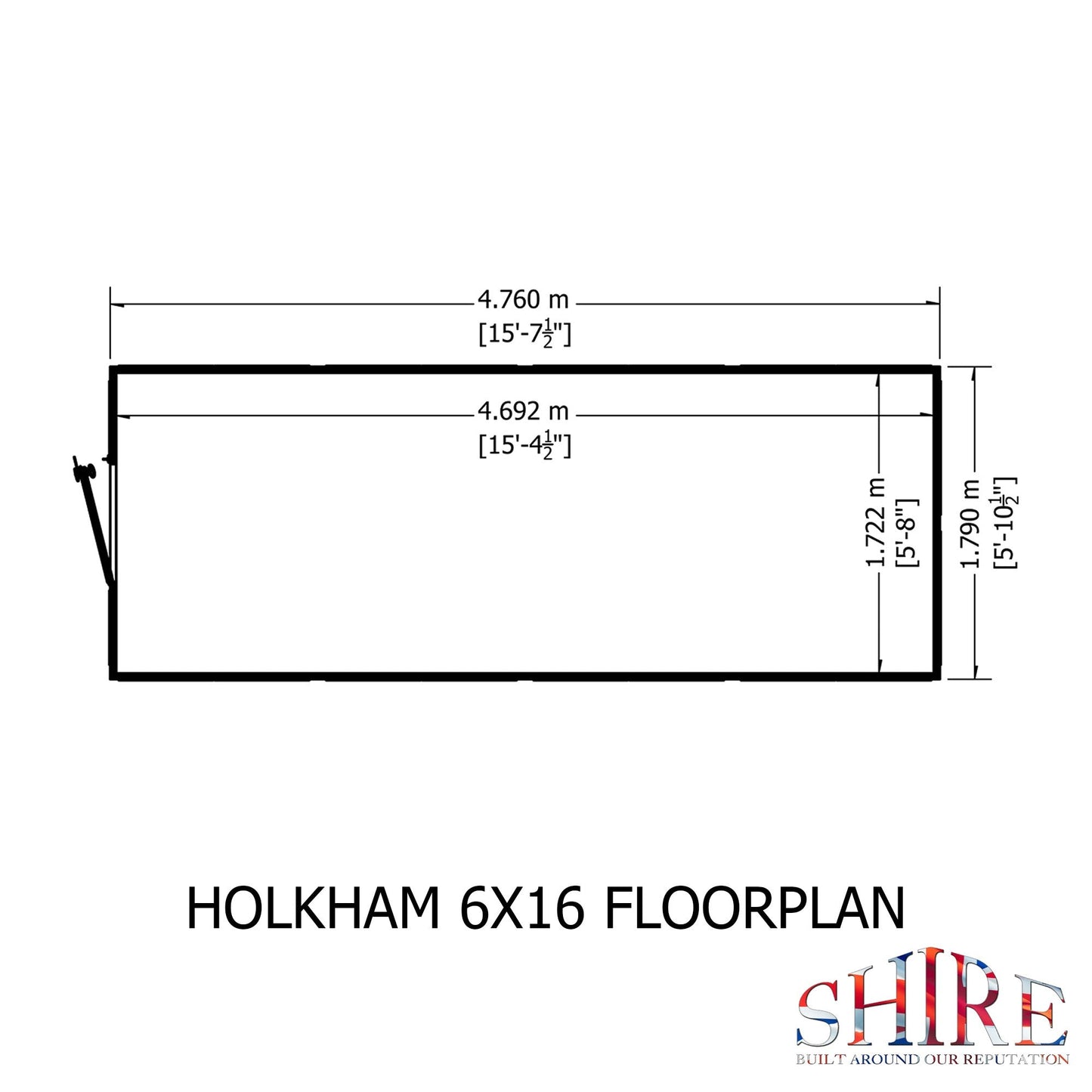 Shire Holkham 15' 7" x 6' 2" Apex Greenhouse - Premium Coated