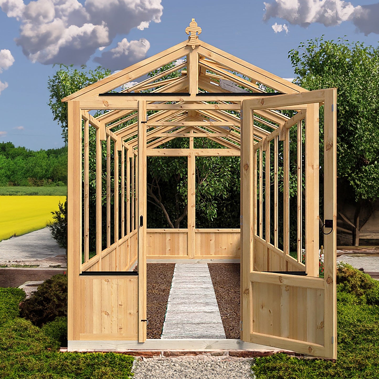 Shire Holkham 15' 7" x 6' 2" Apex Greenhouse - Premium Coated