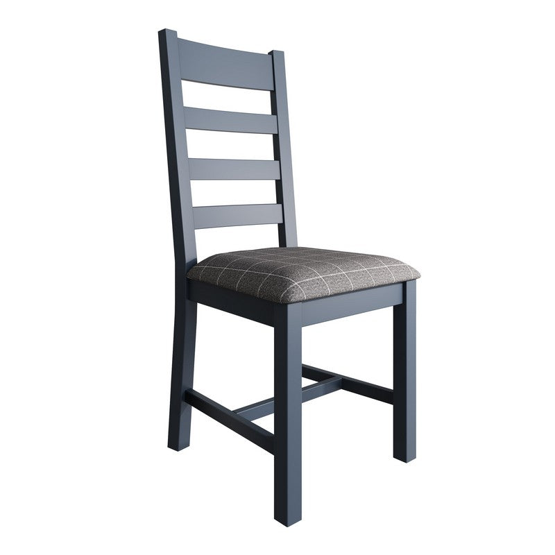 Pair of Bondi Dining Chairs Oak Blue Grey