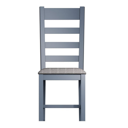 Pair of Bondi Dining Chairs Oak Blue Grey