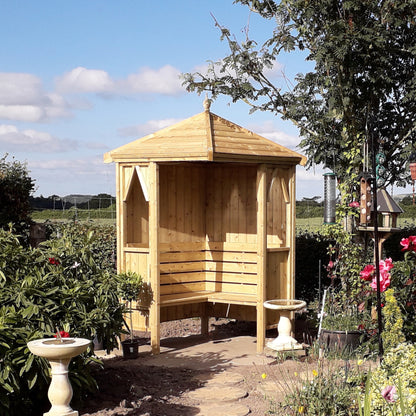 Shire Blue Honeysuckle Corner Garden Arbour 4' x 4'