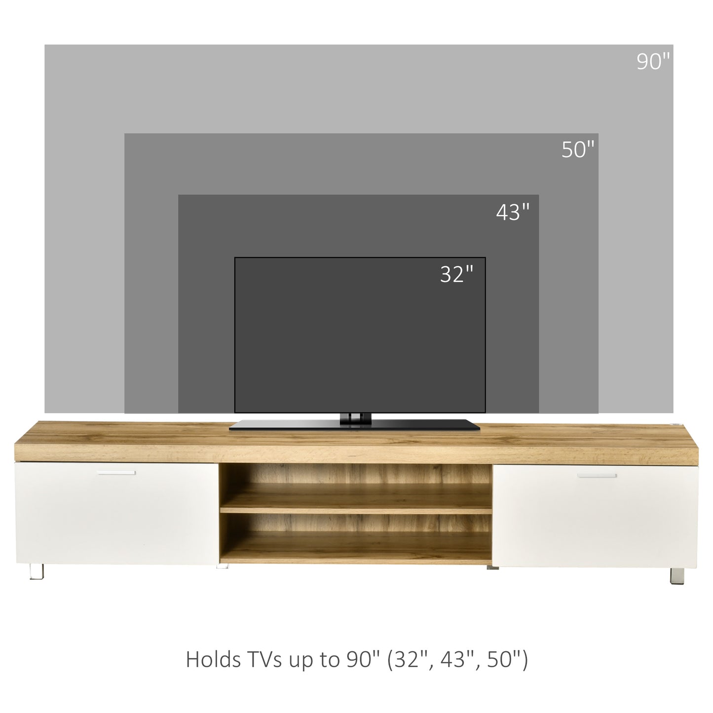 Homcom Herringbone Pattern TV Cabinet