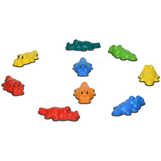 9PCs Kids Stepping Stones, Crocodile Design with Anti-slip Edge Balance River Stones, Indoor Outdoor, Stackable-0