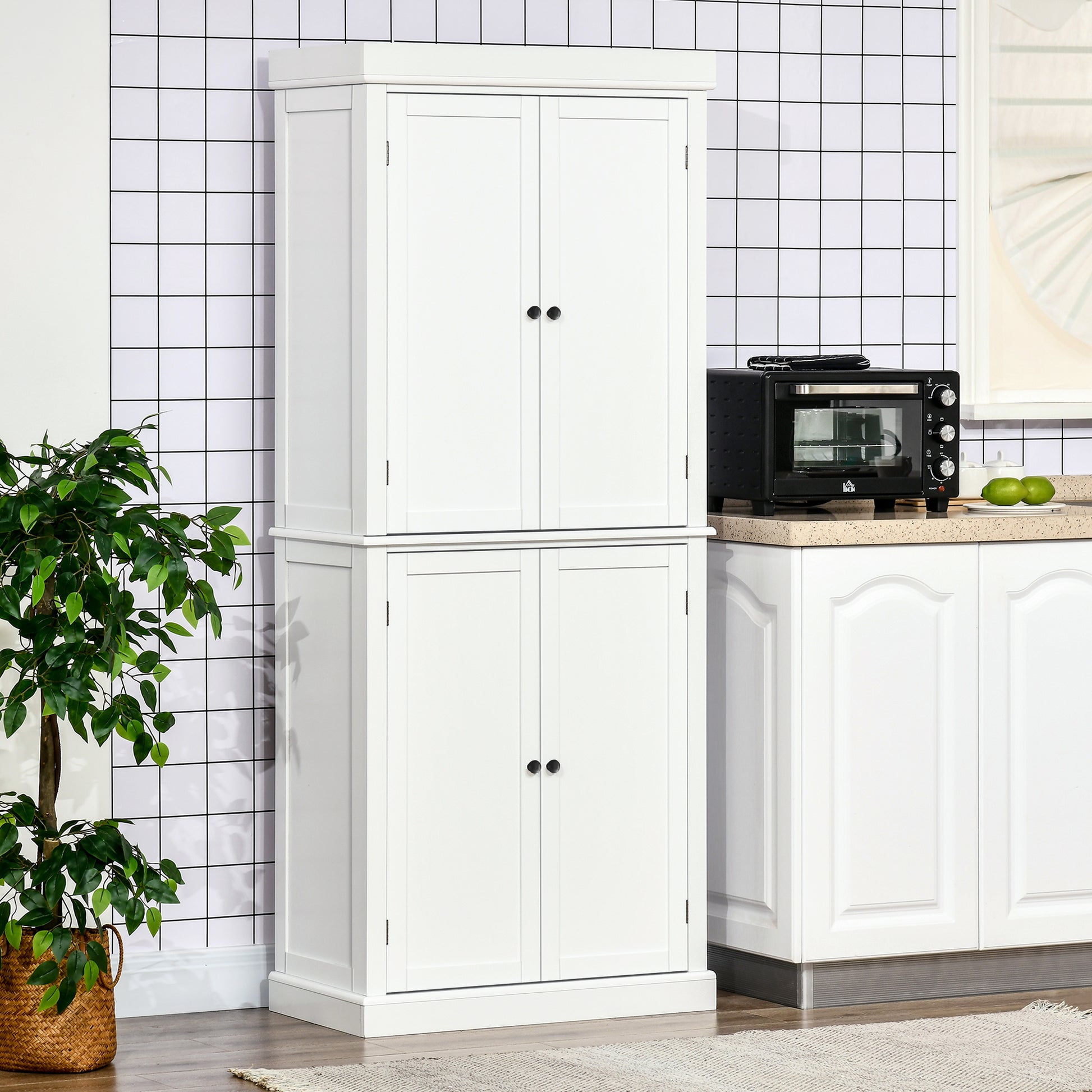 Homcom Freestanding Kitchen Cupboard with 4 Doors