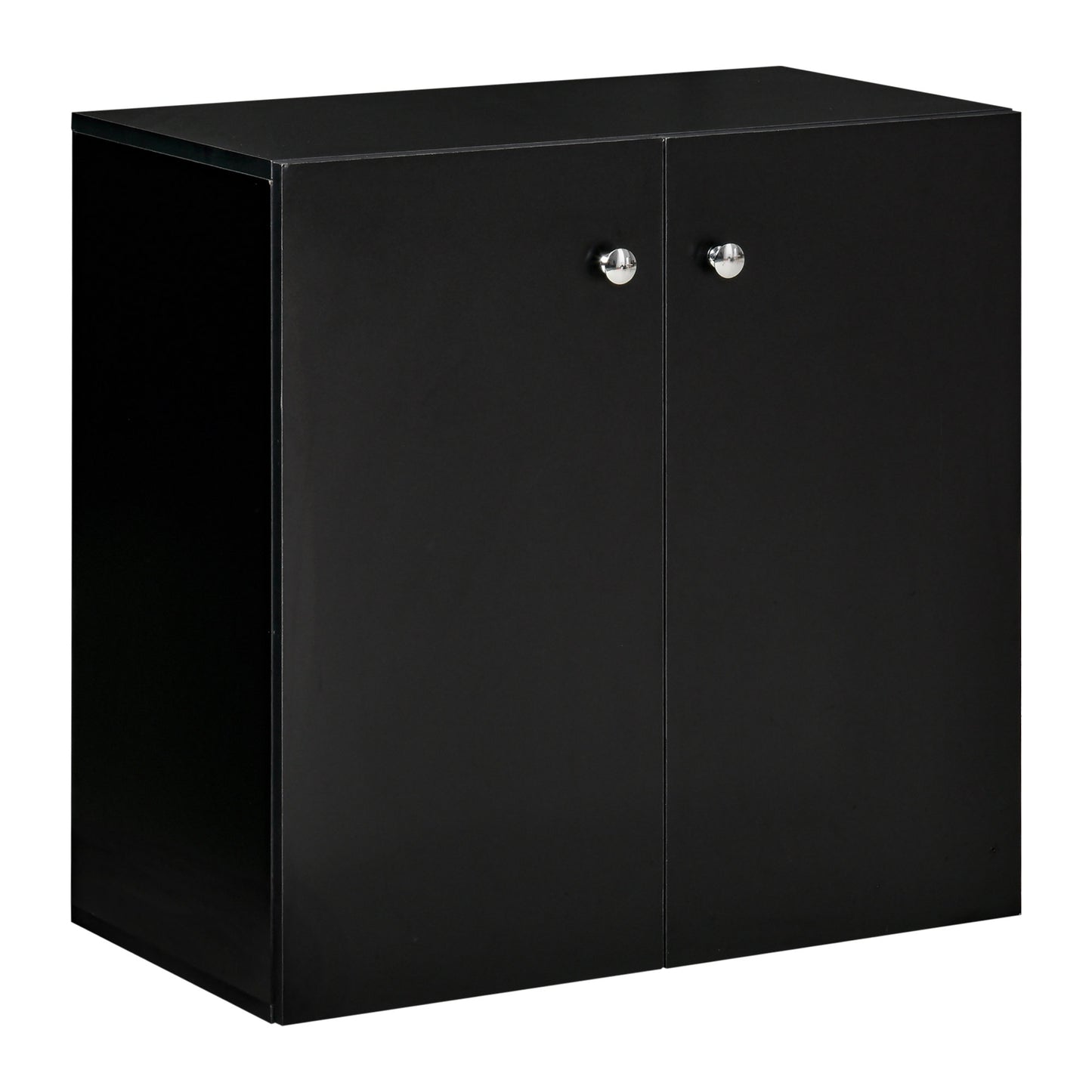 Homcom Storage Cabinet With Two Shelves Wooden Sideboard Freestanding Kitchen Cupboard Bookcase Black