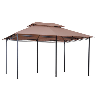 Outsunny 4m x 3(m) Metal Gazebo Canopy Party Tent Garden Pavillion Patio Shelter Pavilion with Curtains Sidewalls