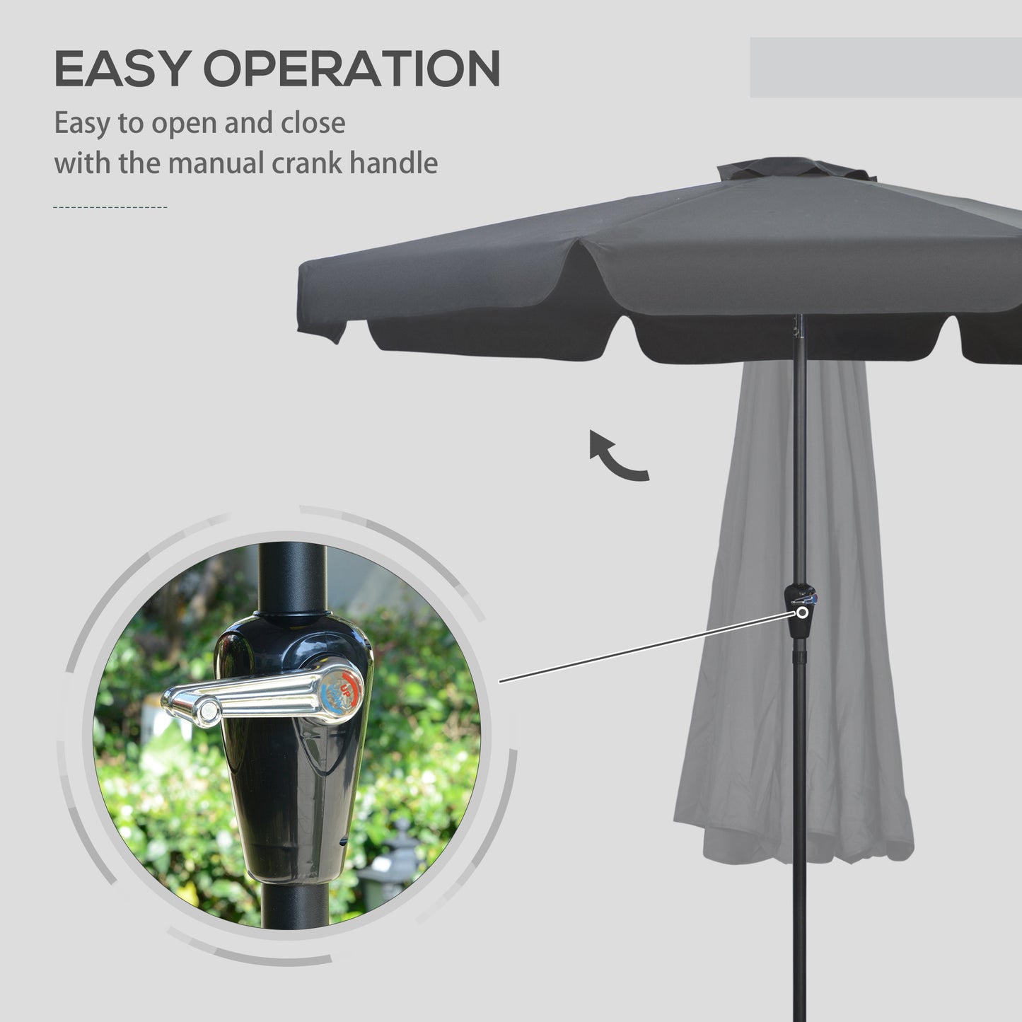 Outsunny 2.7m Patio Parasol Garden Umbrellas Outdoor Sun Shade Table Umbrella with Tilt